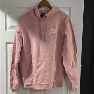 Men’s sz L Under Armour Light Pink & white Hoodie